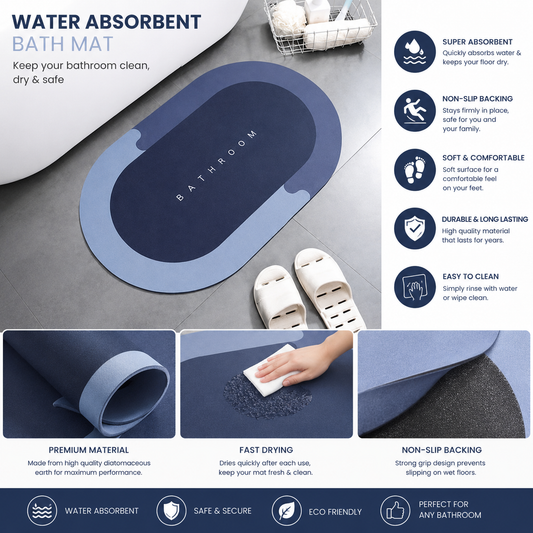 Ultra Absorbent Bathroom Floor Mat