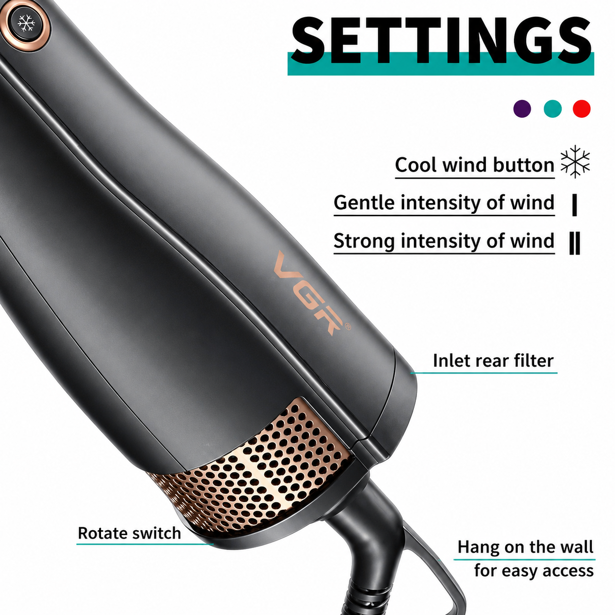 VGR Professional 6 in 1 Hot Air Styler