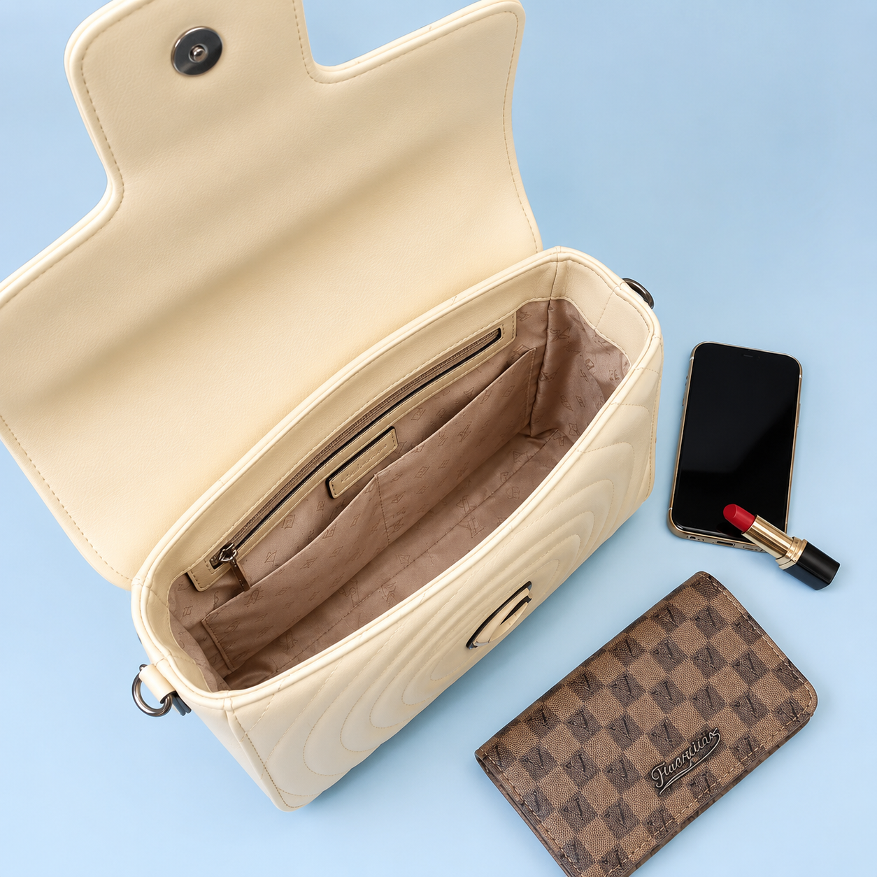 Patterned Textured Handbag
